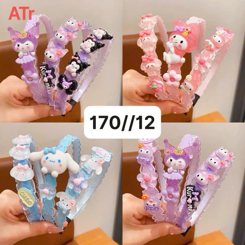 Kẹp tóc nhân vật nơ pastel