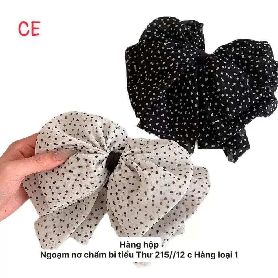 Kẹp nơ chấm bi bản lớn